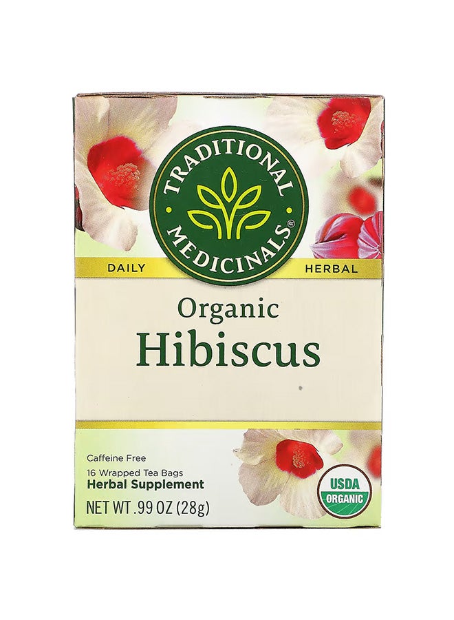 Traditional Medicinals Hibiscus Teabags 50grams Pack of 16 - Image 1